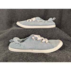 MAURICES Mariah SuperCush Sneaker Womens 11M Blue Canvas Slip On Scrunch Heel